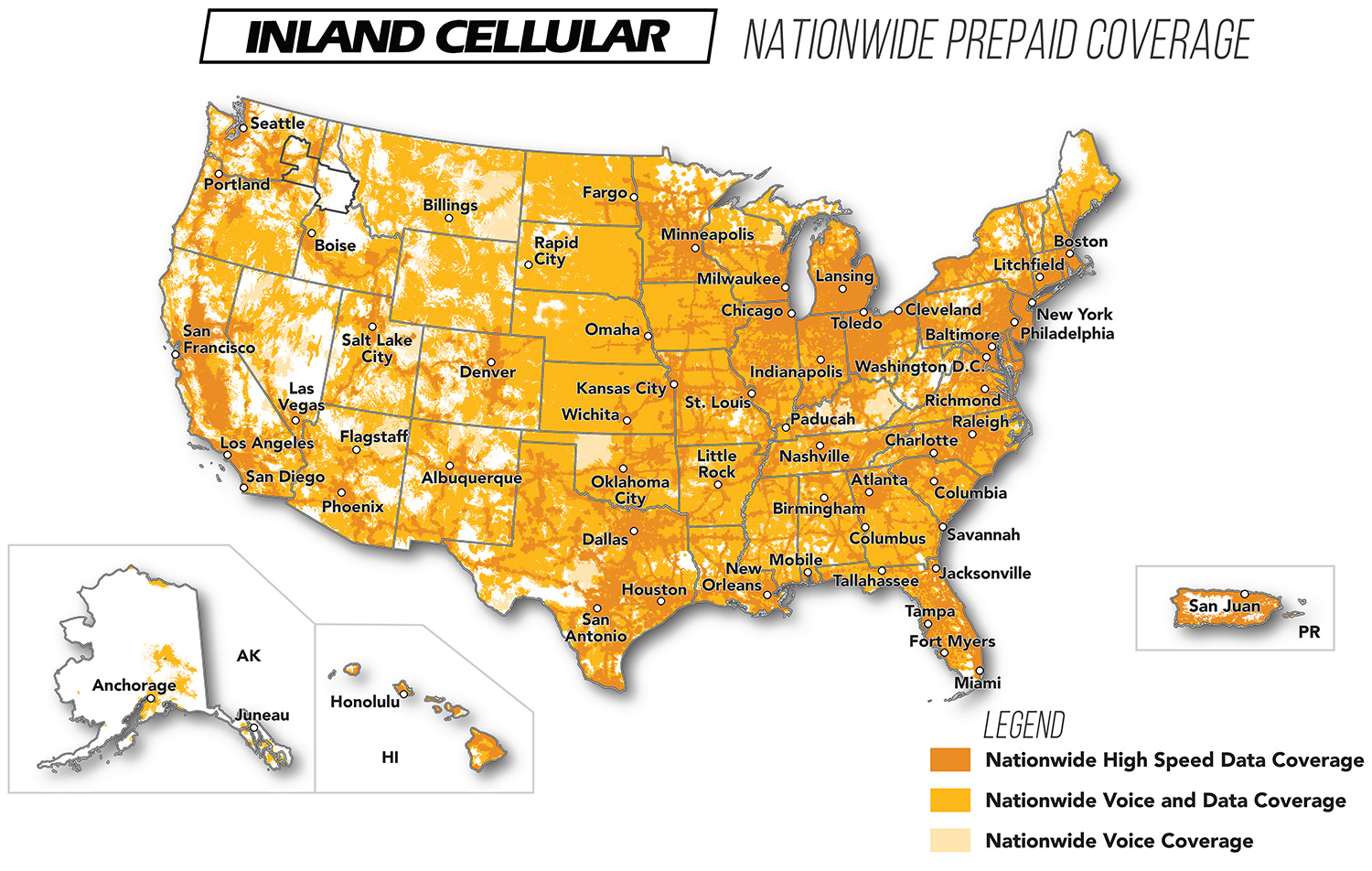 Coverage Map Inland Cellular