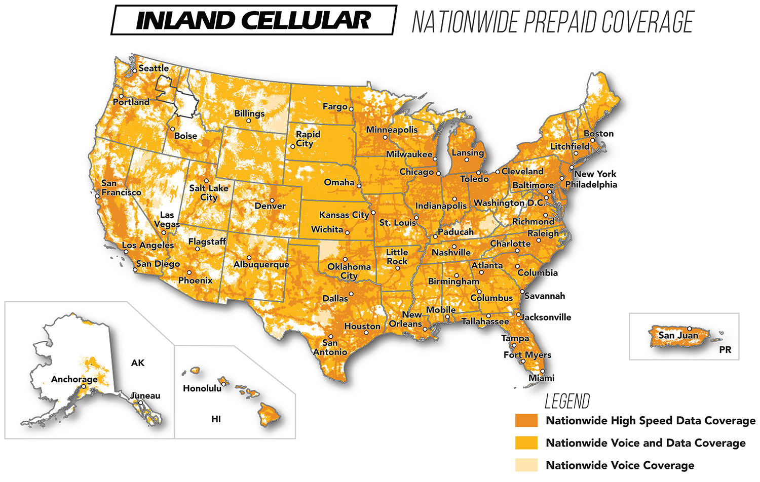 Coverage Map | Inland Cellular